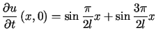 $\displaystyle \frac{\partial u}{\partial t}\left(x,0\right) =\sin\frac{\pi}{2l}x+\sin\frac{3\pi}{2l}x$