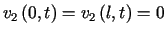 $\displaystyle v_{2}\left( 0,t\right) =v_{2}\left( l,t\right) =0$