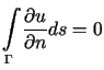 $\displaystyle %%{\displaystyle\int\limits_{\Gamma}}\frac{\partial u}{\partial n}ds=0$